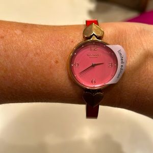 Kate Spade ladies watch, pink face, pink band. Bracelet style, never used.